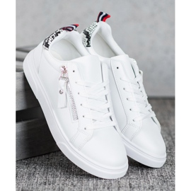 SHELOVET Încălțăminte sport cu fermoar decorativ alb 1