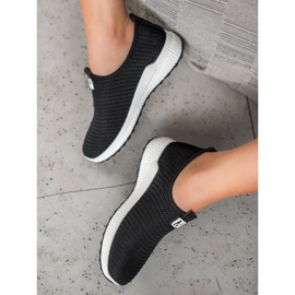 SHELOVET Slipons ajurati negru 2