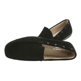 Mocasini de piele intoarsa neagra pentru barbati American Club JK01 negru 4