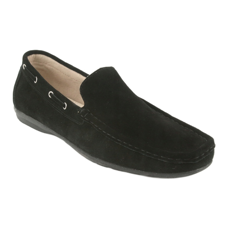 Mocasini de piele intoarsa neagra pentru barbati American Club JK01 negru 1