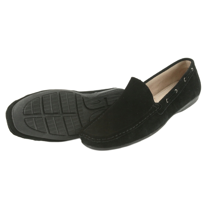 Mocasini de piele intoarsa neagra pentru barbati American Club JK01 negru 3