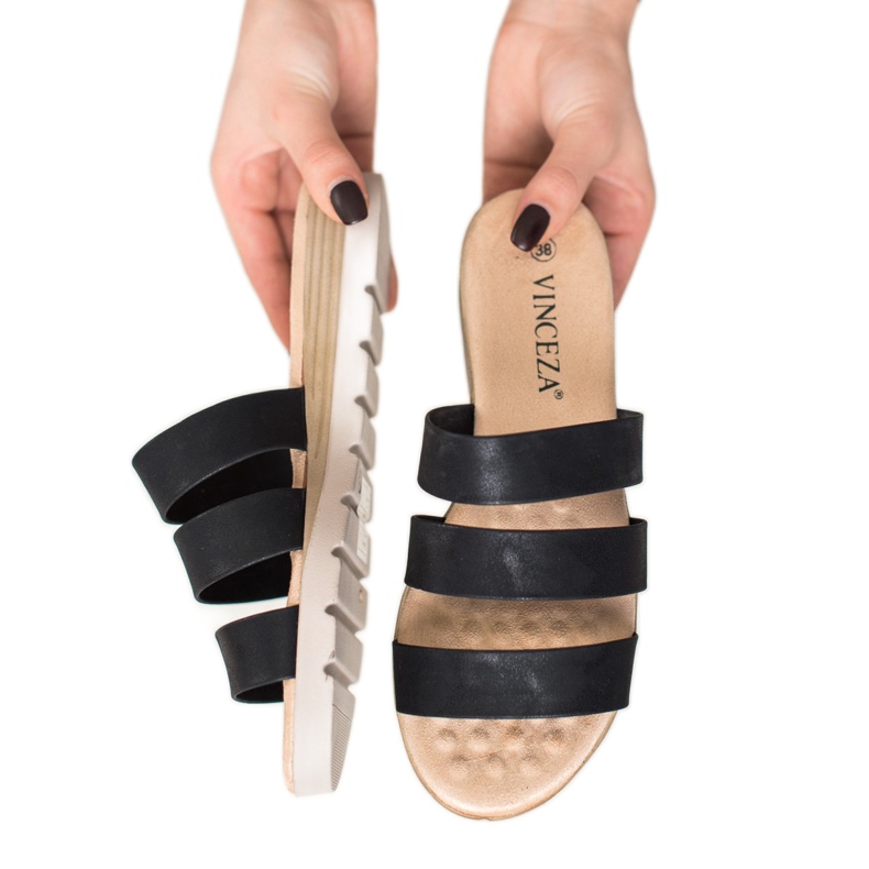 Papuci negri VINCEZA negru 1