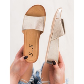 SHELOVET Papuci cu pană elegantă galben 1