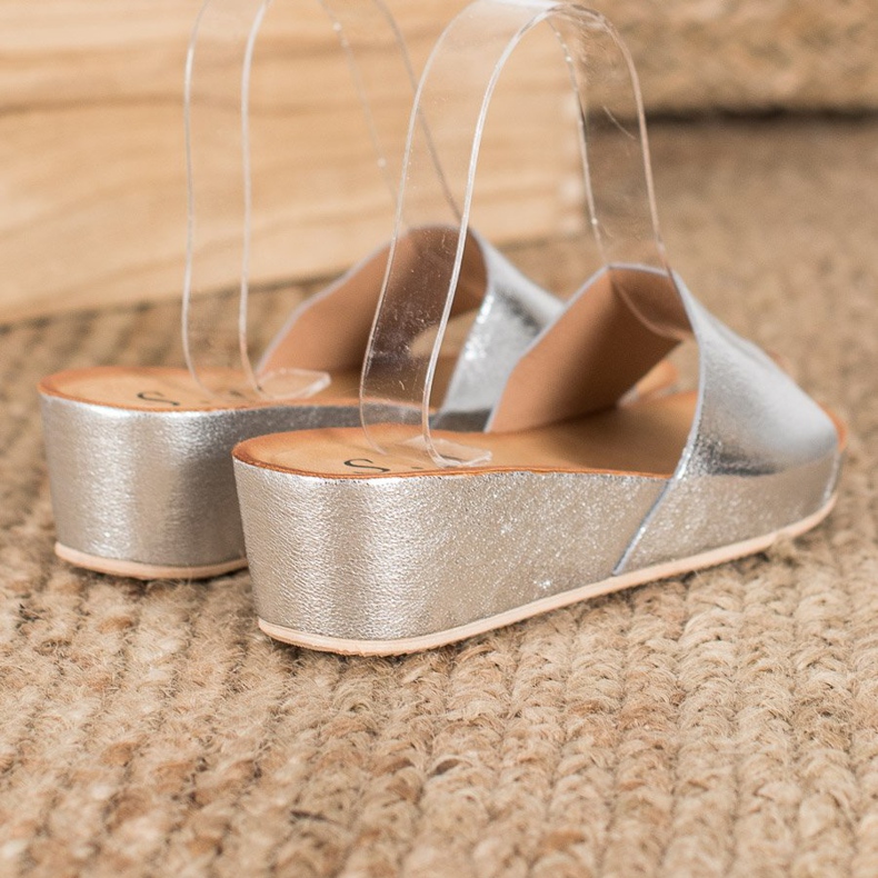 SHELOVET Papuci cu pană elegantă gri 1