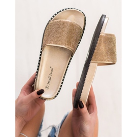 SHELOVET Papuci la modă cu zirconiu cubic galben 1