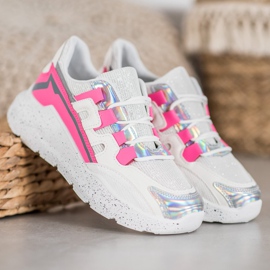 Seastar Adidași cu sclipici alb multicolor 2