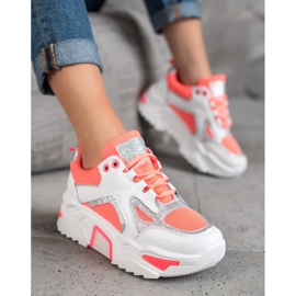 Seastar Adidași la modă cu sclipici alb portocale 2