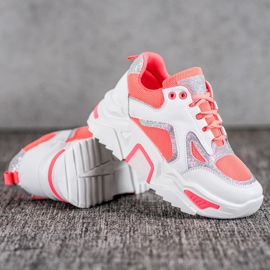 Seastar Adidași la modă cu sclipici alb portocale 1