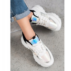 SHELOVET Adidași la modă din piele ecologică alb negru multicolor 1