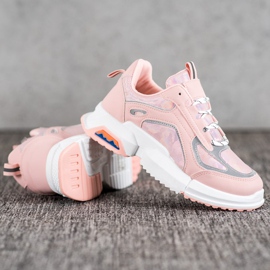 SHELOVET Adidași sport pe platformă roz 1