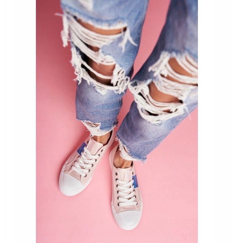 Adidași de culoare deschisă roz pentru femei Big StarFF274033 2