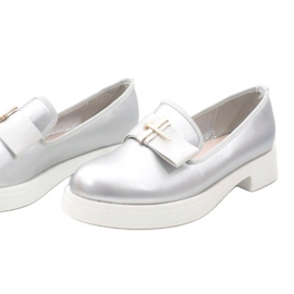 Pantofi de alunecare argintii pe platforma JFL656-2 gri 2