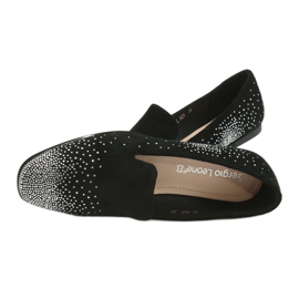 Sergio Leone Ballerine pentru femei cu zircons negru 601 6