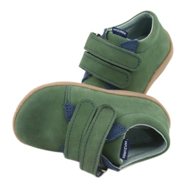 Pantofi pentru copii din piele pentru Velcro Green 305 Mazurek verde 6