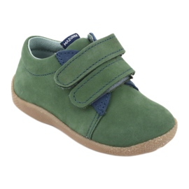 Pantofi pentru copii din piele pentru Velcro Green 305 Mazurek verde 1