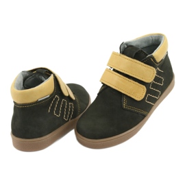 Cizme din piele cu velcro Mazurek 1341 negru multicolor galben 4