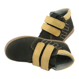 Cizme din piele cu velcro Mazurek 1341 negru multicolor galben 6