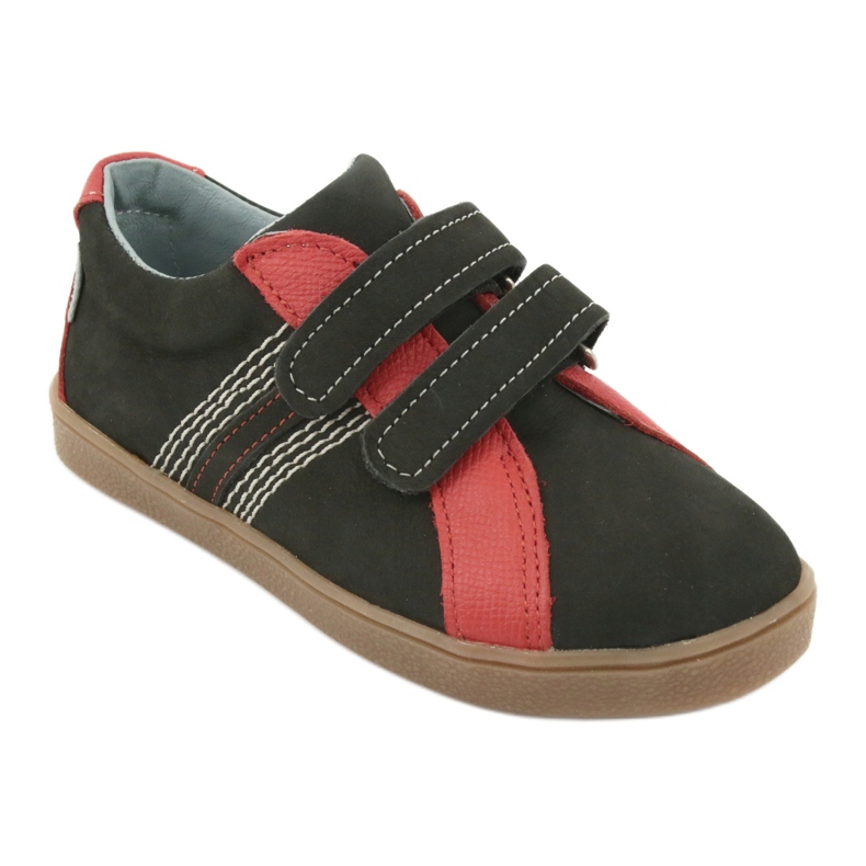 Mazurek 1235 Pantofi pentru băieți cu Velcro negru/roșu 1