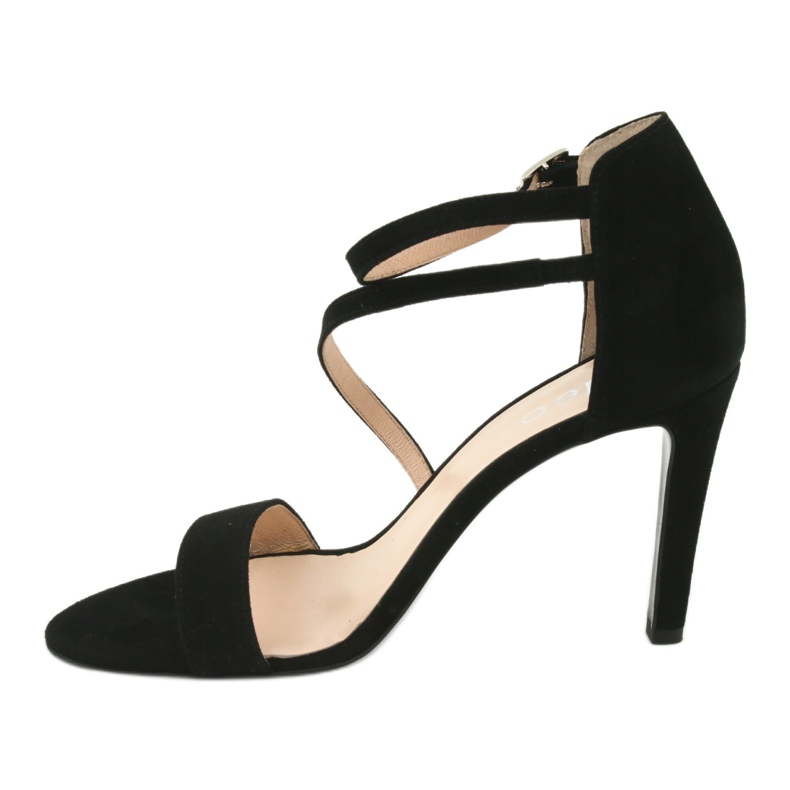 Sandale din piele neagră pe tocul înalt Edeo 3344 negru 2 Sandale din piele neagră pe tocul înalt Edeo 3344 negru 2