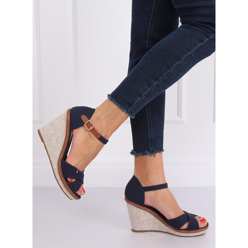 Sandale cu toc R133P Albastru albastru marin 1