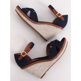 Sandale cu toc R133P Albastru albastru marin 2