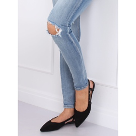 Balerini negri cu toc deschis YJ335 Negru 1