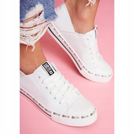 Încălțăminte de damă albă, adidași ajurati Big Star FF274024 1