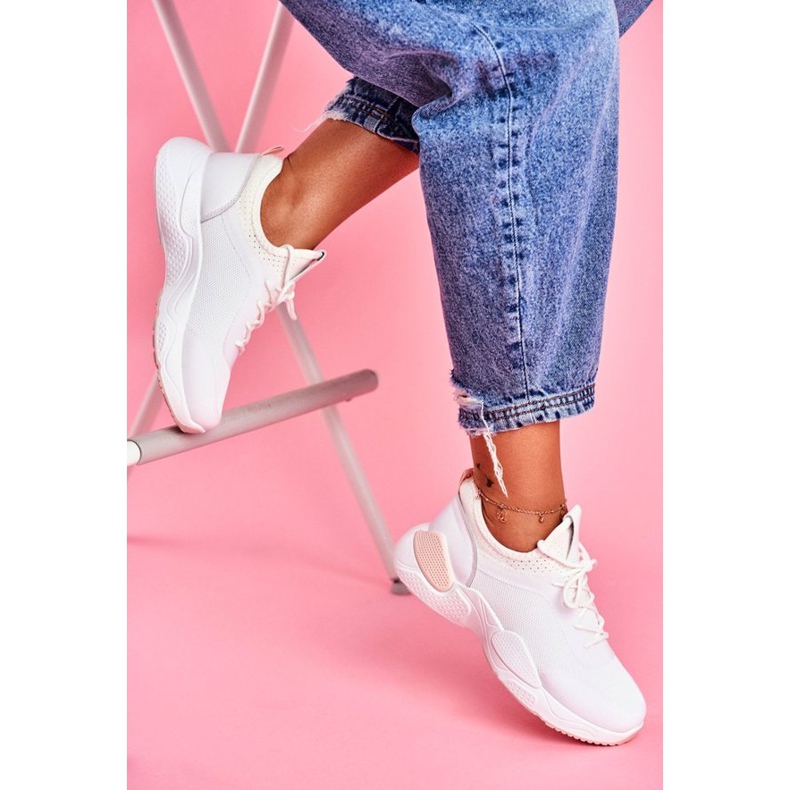 BUGO Încălțăminte sport pentru femei roz și alb Fellen 1