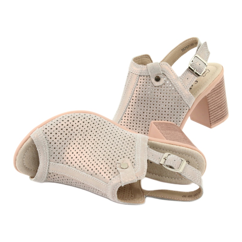 Sandale ajurate bej / auriu Filippo DS757 de aur 5