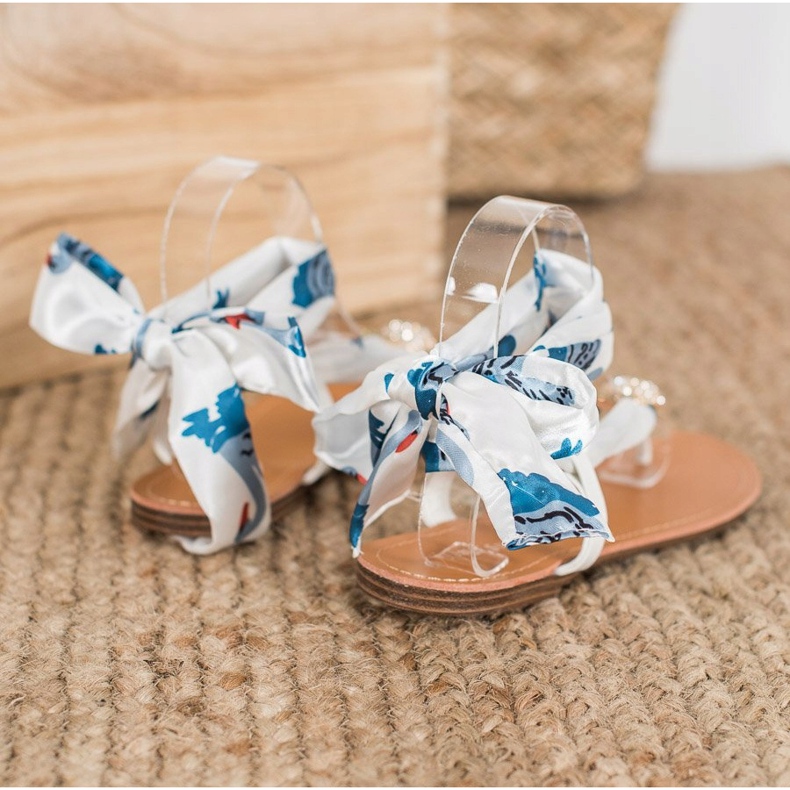 SHELOVET Sandale legate cu ananas alb multicolor 1