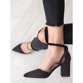 Seastar Pompele elegante din piele de căprioară negru 1