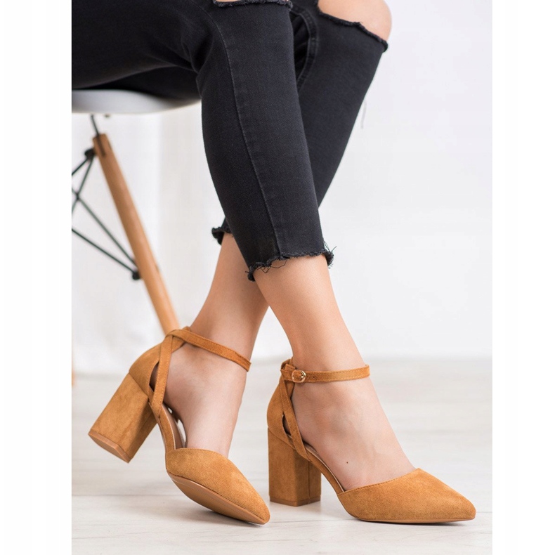 Seastar Pompele elegante din piele de căprioară bej 1