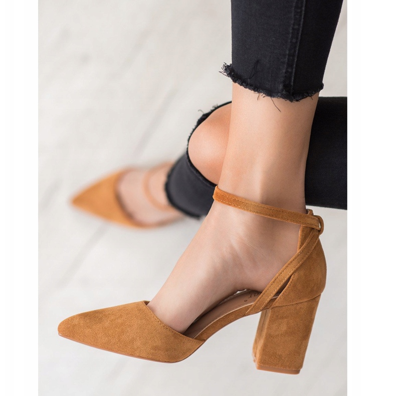 Seastar Pompele elegante din piele de căprioară bej 2