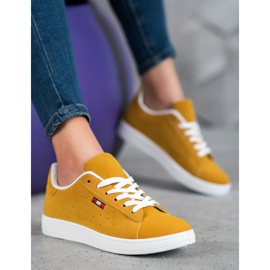 SHELOVET Încălțăminte confortabilă din piele ecologică galben 1