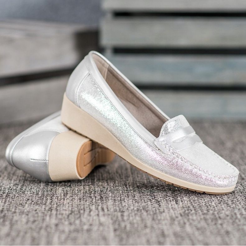 Comer Mocasini eleganți pe platformă gri 1