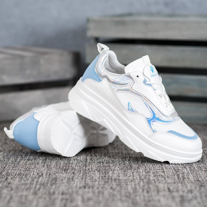 SHELOVET Adidași albi la modă albastru 1