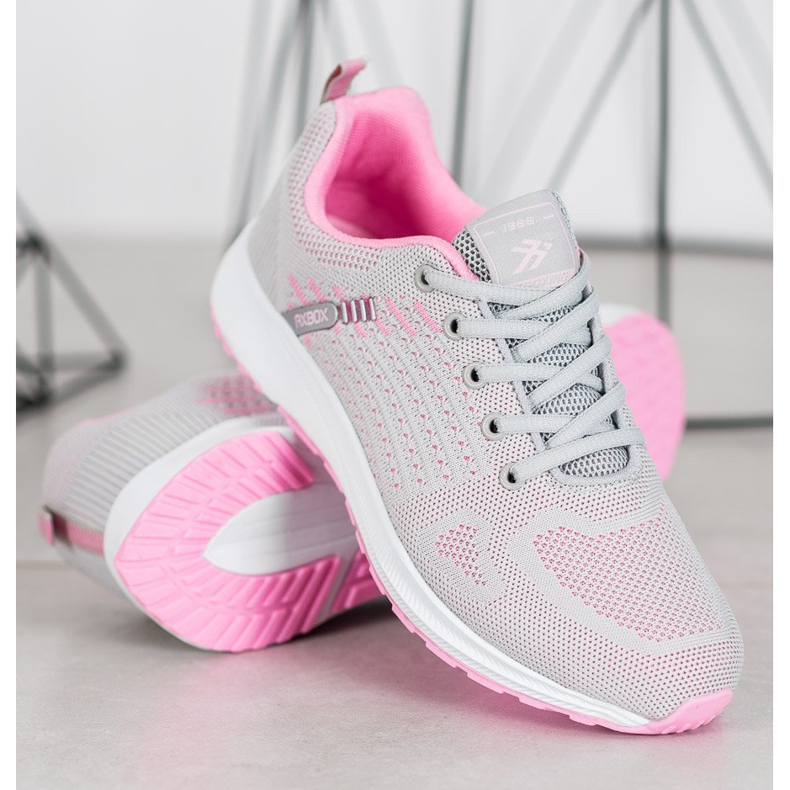 Ax Boxing Încălțăminte sportivă ajurată confortabilă roz gri 1 Ax Boxing Încălțăminte sportivă ajurată confortabilă roz gri 1