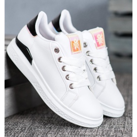 SHELOVET Pantofi sport din piele ecologică alb negru 1