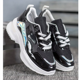 SHELOVET Adidași eleganți din piele ecologică negru 1 SHELOVET Adidași eleganți din piele ecologică negru 1