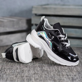 SHELOVET Adidași eleganți din piele ecologică negru 2 SHELOVET Adidași eleganți din piele ecologică negru 2