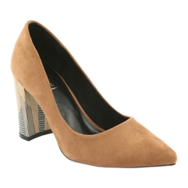 Pompe din piele intoarsa Filippo 1103 bej 1