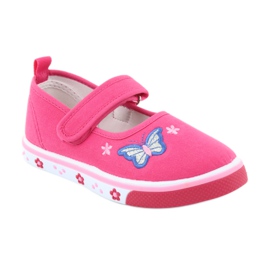 Balerini fluture Atletico cu branț din piele roz 1