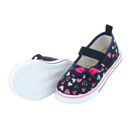 Balerini cu arc din piele Atletico alb albastru marin albastru roz 5