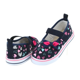 Balerini cu arc din piele Atletico alb albastru marin albastru roz 4