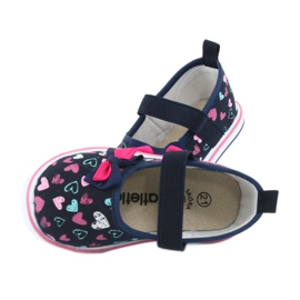 Balerini cu arc din piele Atletico alb albastru marin albastru roz 6