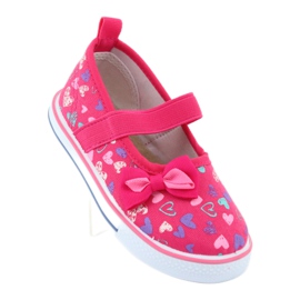 Balerini cu arc din piele Atletico alb violet roz 1