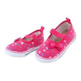 Balerini cu arc din piele Atletico alb violet roz 3