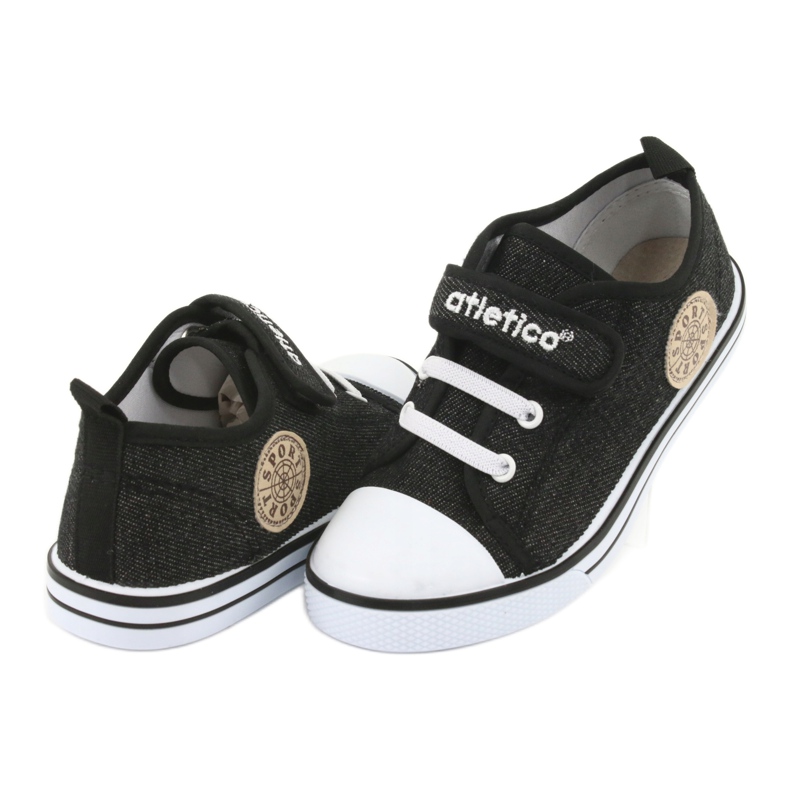 Adidași cu inserție din piele Atletico BSM029 negru 4