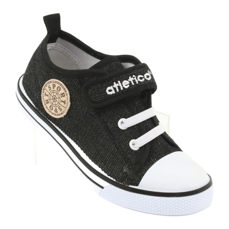 Adidași cu inserție din piele Atletico BSM029 negru 1