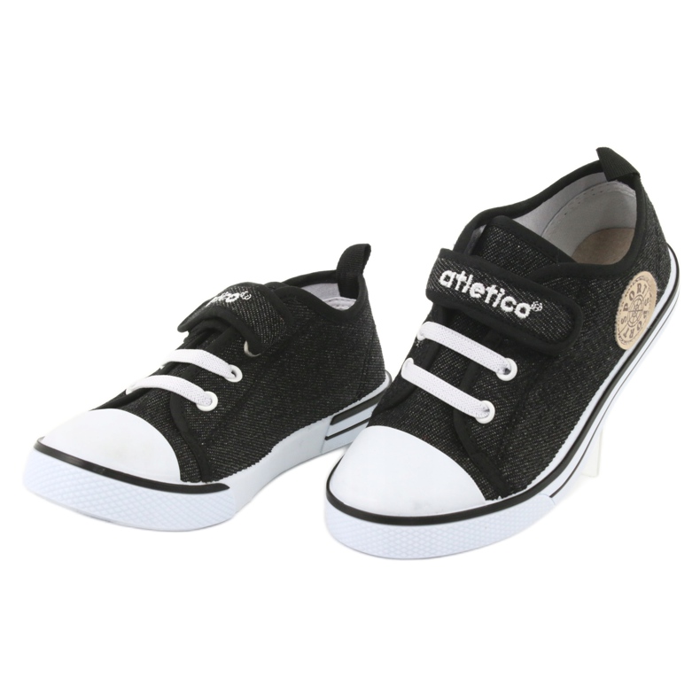 Adidași cu inserție din piele Atletico BSM029 negru 3